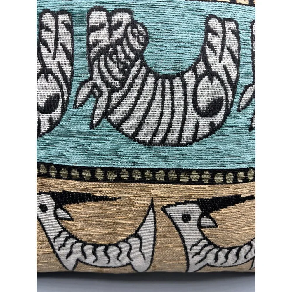 African Animal Print Throw Pillow Global Horizons South Africa Feather Filled 18